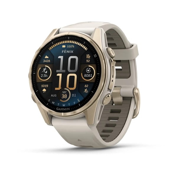 Garmin fēnix® 8 43 mm AMOLED Sapphire Nebelgrau/Softgold 010-02903-11