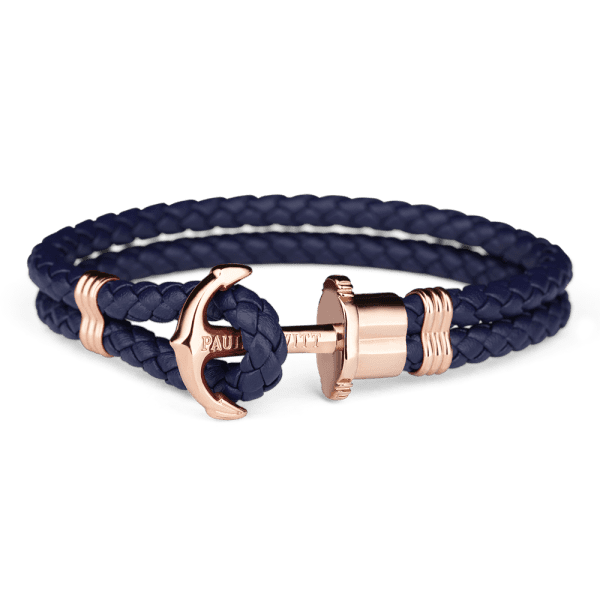 Paul Hewitt Ankerarmband PHREP IP Rosegold Marineblau, PH-PH-L-R-N-S