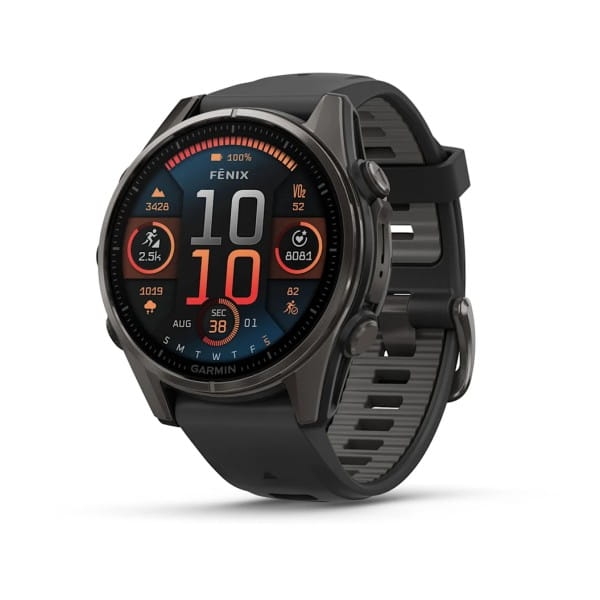 Garmin fēnix® 8 43 mm AMOLED Sapphire Schwarz/Carbongrau Titan 010-02903-21