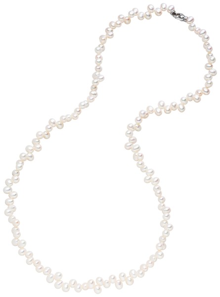 Adriana Lange Perlenkette aus Tropfen top drilled Süßwasserperlen weiß V13